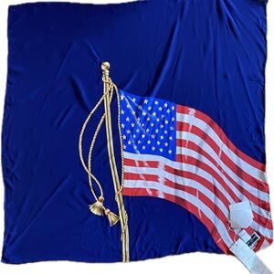 Vintage NWT silk Diane Gilman American Flag Scarf